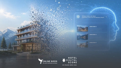 AI generiertes Bild was zeigt wie unsichtbar Hotels in der KI
Suche sind