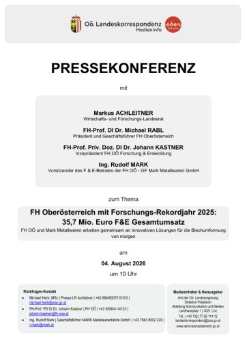 Vorschau Bild von Unterlage zur Pressekonferenz