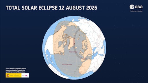 Vorschau Bild von Bereich der partiellen Sonnenfinsternis über Europa
