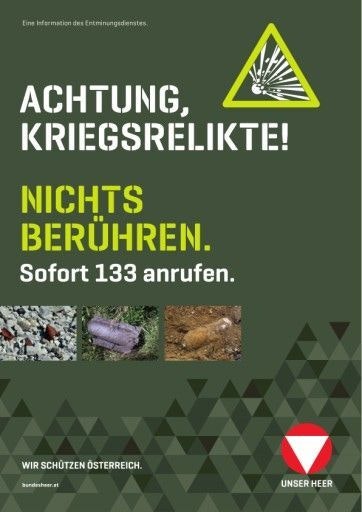 Vorschau Bild von Achtung, Kriegsrelikte! Sofort 133 anrufen.