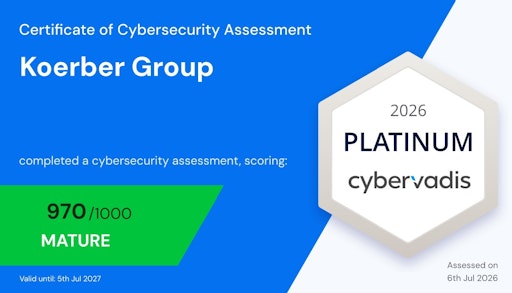 970 von 1.000 Punkten für Cybersicherheit: Körber ist im
CyberVadis-Rating erneut mit der Platinum-Medaille ausgezeichnet
worden und zählt damit zu den besten drei Prozent der weltweit
bewerteten Unternehmen. // Weiterer Text über ots und
www.presseportal.de/nr/71329 / Die Verwendung dieses Bildes für
redaktionelle Zwecke ist unter Beachtung aller mitgeteilten
Nutzungsbedingungen zulässig und dann auch honorarfrei.
Veröffentlichung ausschließlich mit Bildrechte-Hinweis.