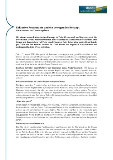 Vorschau Bild von Pressemitteilung Genuss on Tour