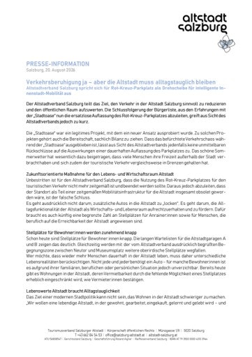 Presseinfo Altstadtverband Salzburg