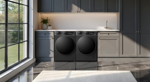 Vorschau Bild von Neue Waschmaschinen und Trockner Serie 7i von Hisense. Die neue Hisense Waschmaschine der 7i Serie verbindet intelligentes Wäschemanagement mit modernem Infinite Design. Der integrierte AI Laundry Agent, der intuitive iPlay™-Touchscreen und Voice Control sorgen für eine komfortable und smarte Bedienung. @ Hisense Gorenje Austria