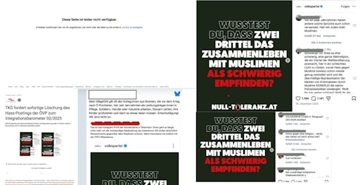 TKG: ÖVP-Muslime-Stigma Posting offenbar gelöscht – kein Anlass
für Dank, der Schaden durch die Salonfähigkeit des Stigmas bleibt