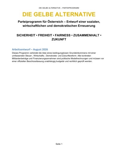 Vorschau Bild von Das Parteiprogramm mit BGE genehmigt vom Vorstand der POLAK