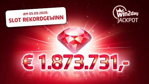 Infografik zum 1,87 Millionen Euro Jackpot Gewinn auf win2day - KI bearbeitet