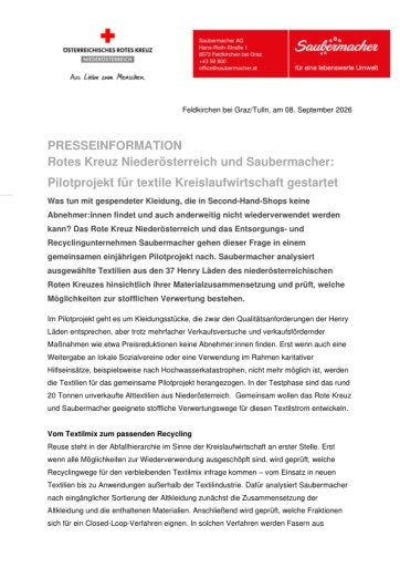 Vorschau Bild von Presseinformation