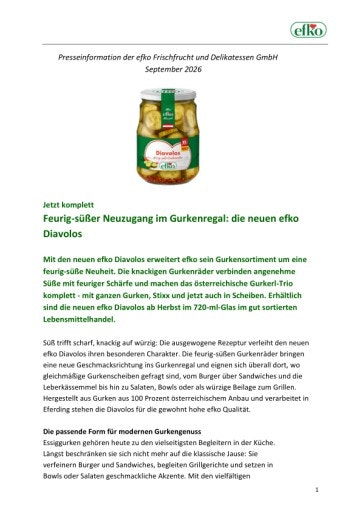 Vorschau Bild von Feurig-süßer Neuzugang im Gurkenregal: die neuen efko Diavolos