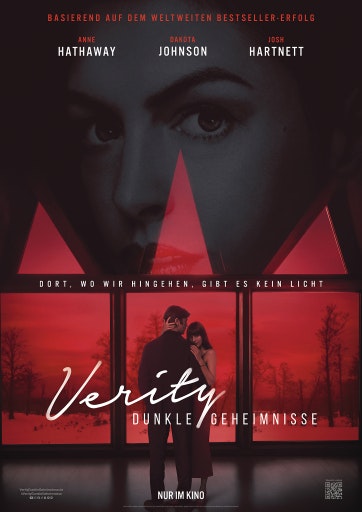 Offizielles deutsches Teaserplakat zu „Verity – Dunkle Geheimnisse", der Verfilmung von Colleen Hoovers Weltbestseller mit Anne Hathaway, Dakota Johnson und Josh Hartnett. Kinostart: 1. Oktober 2026.