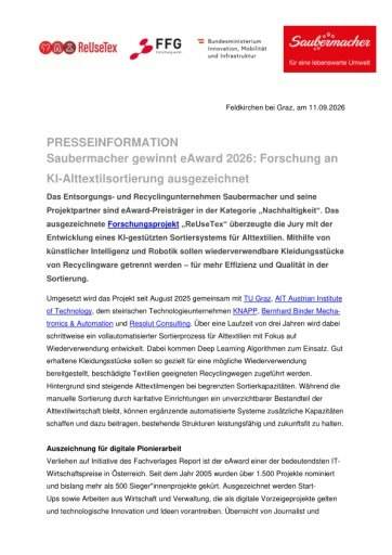 Vorschau Bild von Presseinformation