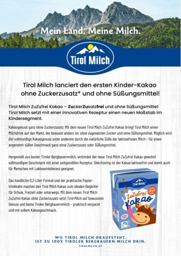 Vorschau Bild von Tirol Milch ZuZufrei Kakao