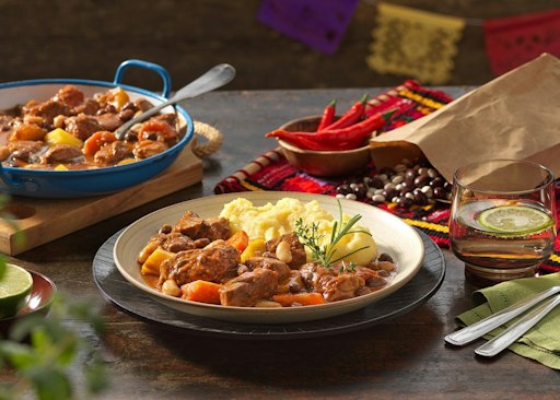 Der Schmortopf mexikanischer Art mit Polenta aus den Fiesta
Mexicana Themenwochen.
