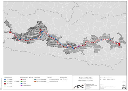 Vorschau Bild von Aktuelle Planungstrasse Projekt Netzraum Kärnten Stand September
2026