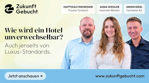 In Folge 1 von Zukunft Gebucht ist ab sofort verfügbar. Wie wird
ein Hotel zum Unikat? Traube Tonbach, Seehotel Wiesler und Familotel
verraten ihr Erfolgsgeheimnis.