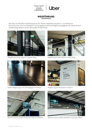 Vorschau Bild von Uber Wegführung in der Wiener Stadthalle