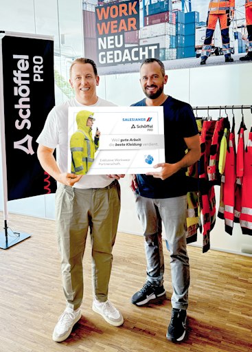 Mit Schöffel PRO erweitert die SALESIANER Gruppe ihr Angebot für
moderne Arbeitsbekleidung und stärkt ihr Portfolio im Bereich
Miettextilien und Workwear.