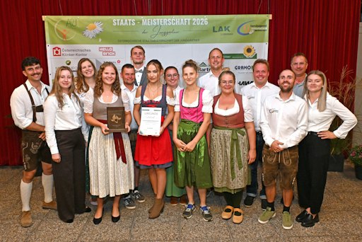 Die Siegerinnen und Sieger der Staatsmeisterschaft der
Junggärtnerinnen und Junggärtner 2026 in Bad Schallerbach.