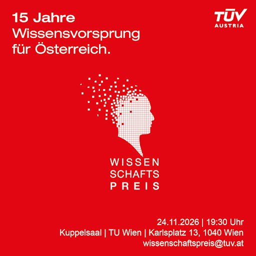 Neun Projekte konnten sich in einem anspruchsvollen
Auswahlverfahren durchsetzen und haben damit die Chance auf eine der
begehrten Auszeichnungen in drei Kategorien. Überreicht werden die
TÜV AUSTRIA Wissenschaftspreise am 24. November. |
wipreis.tuvaustria.com