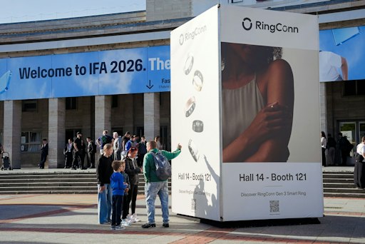 RingConn präsentierte seinen neuesten Smart Ring der 3.
Generation auf der IFA 2026 in Berlin und stellte den Smart Ring an
verschiedenen Standorten der Messe vor, darunter auch in einem gut
sichtbaren Bereich in der Nähe des Nordeingangs. // Weiterer Text
über ots und www.presseportal.de/nr/170064 / Die Verwendung dieses
Bildes für redaktionelle Zwecke ist unter Beachtung aller
mitgeteilten Nutzungsbedingungen zulässig und dann auch honorarfrei.
Veröffentlichung ausschließlich mit Bildrechte-Hinweis.
