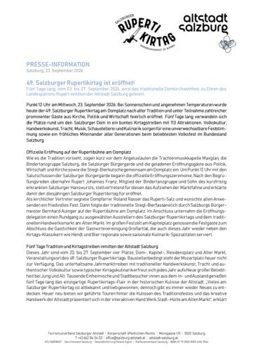 Presseinfo Altstadtverband Salzburg