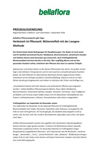 Vorschau Bild von Herbstzeit ist Pflanzzeit: Blütenvielfalt mit der Lasagne-Methode