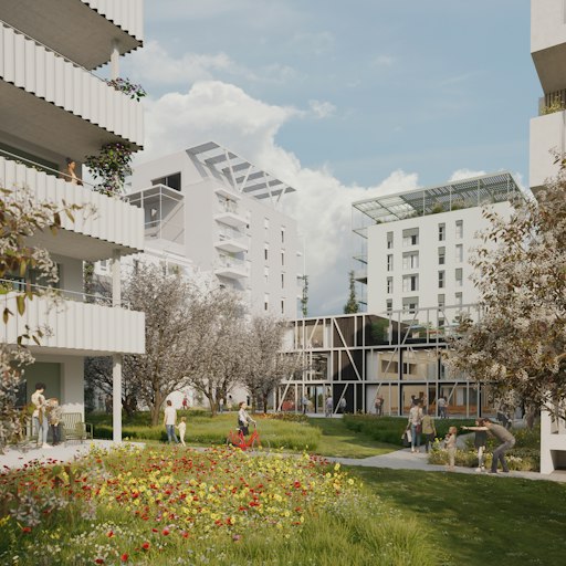 Vorschau Bild von Rendering: MEIS_Visualisierung 04_Gemeinschaftliche
Quartiersmitte