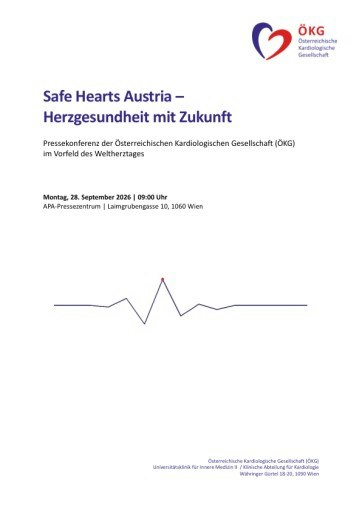 Vorschau Bild von Pressemappe zur Pressekonferenz "Safe Hearts Austria" am 28.09.2026