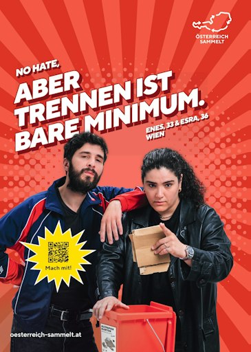 Vorschau Bild von Sujet der "Sammelheld:innen"-Kampagne der Initiative ÖSTERREICH
SAMMELT.
