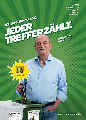 Vorschau Bild von Sujet der "Sammelheld:innen"-Kampagne der Initiative ÖSTERREICH
SAMMELT.