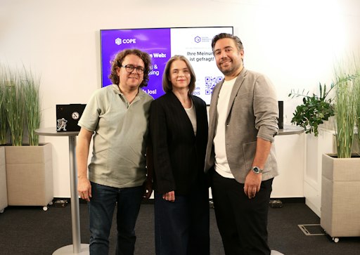 v.l.n.r. Markus Lauscher (COPE), Maresa Wolkenstein (COPE),
Pierre Greber (COPE)