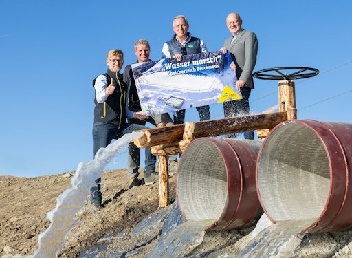 „Wasser marsch“ hieß es am 30. September beim Speicherteich
Bruckmoos auf der Planai.