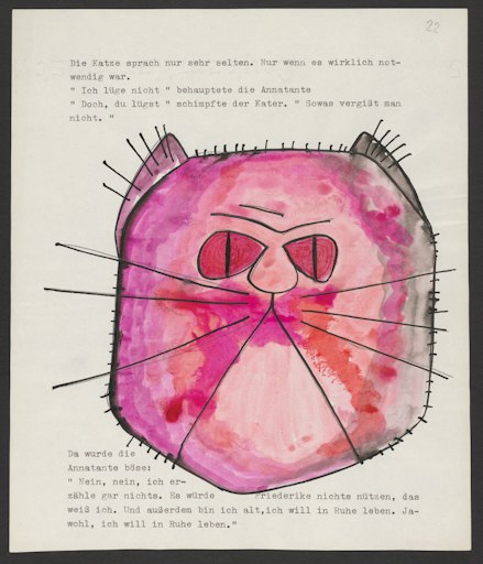 Vorschau Bild von Christine Nöstlinger: „Die feuerrote Friederike“, Typoskript mit
Zeichnung, 1970