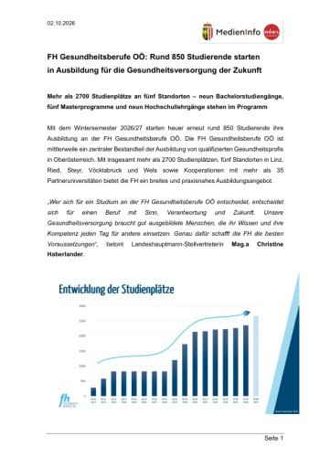 Vorschau Bild von Presseaussendung