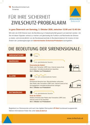 Vorschau Bild von Sirenenprobe Zivilschutzalarm 2026