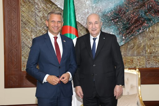 Wirtschaftsminister Wolfgang Hattmannsdorfer mit Algeriens
Präsidenten Abdelmadjid Tebboune