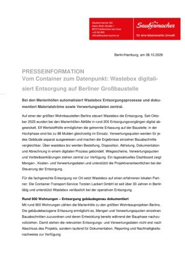Vorschau Bild von Presseaussendung als PDF