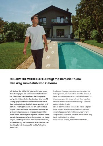 Vorschau Bild von FOLLOW THE WHITE ELK Pressemitteilung