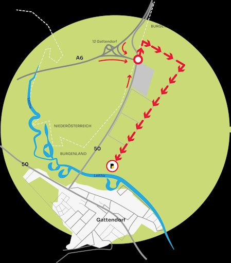 Anfahrtsplan Agri-PV-Wind-Park Gattendorf