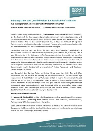 Vorschau Bild von Presseunterlage Kostbarkeiten & Köstlichkeiten Event am 12. Oktober 2026