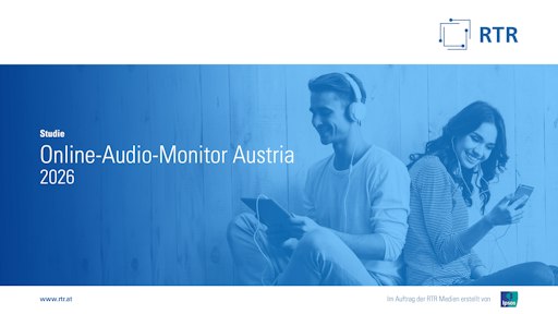 Titelseite des "Online-Audio-Monitor Austria 2026" - KI bearbeitet