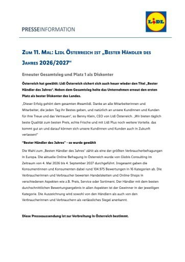 Vorschau Bild von Pressemitteilung - PDF