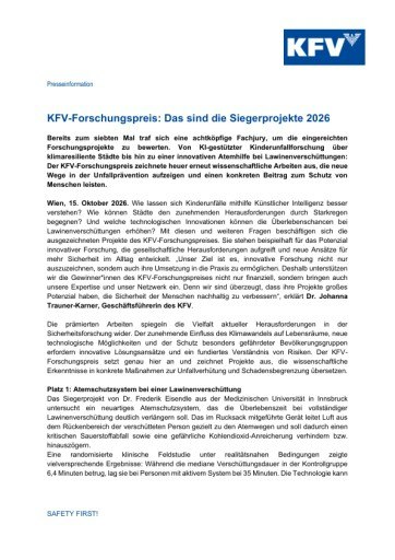 Vorschau Bild von Presseaussendung PDF
