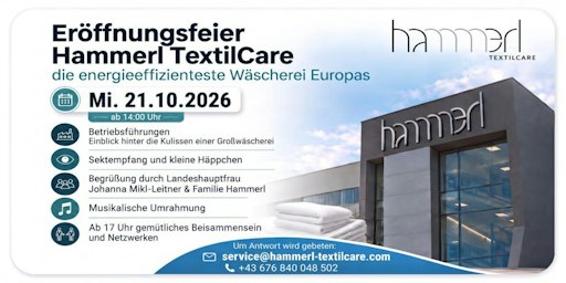 Vorschau Bild von Einladung zur Eröffnung der energieeffizientesten Wäscherei
Europas