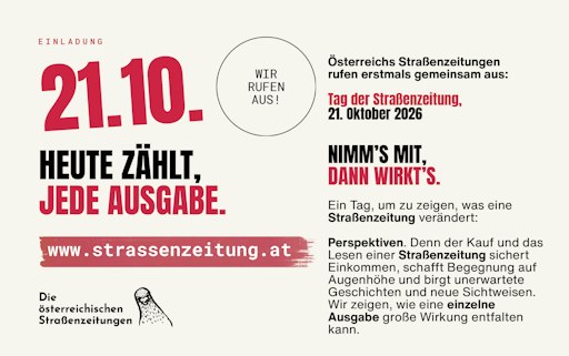 Am 21.10. ist Tag der österreichischen Straßenzeitungen