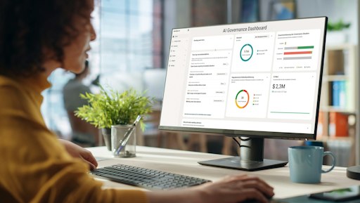 Foto einer Person die mit dem AI Control Tower Dashboard arbeitet
// Weiterer Text über ots und www.presseportal.de/nr/130109 / Die
Verwendung dieses Bildes für redaktionelle Zwecke ist unter
Beachtung aller mitgeteilten Nutzungsbedingungen zulässig und dann
auch honorarfrei. Veröffentlichung ausschließlich mit
Bildrechte-Hinweis.