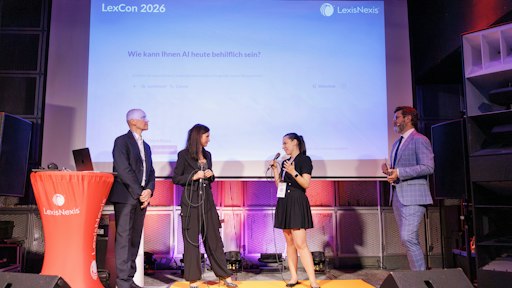 LexCon Präsentation: Andreas Geyrecker (LexisNexis Österreich),
Kathrin Hagenauer(LexisNexis Österreich), Alexandra Ciarnau (Dorda),
Michael Köttritsch (Moderation DiePresse)