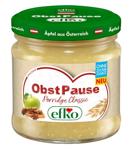 Vorschau Bild von efko ObstPause Porridge Classic vereint Apfel, Zimt und Hafer.