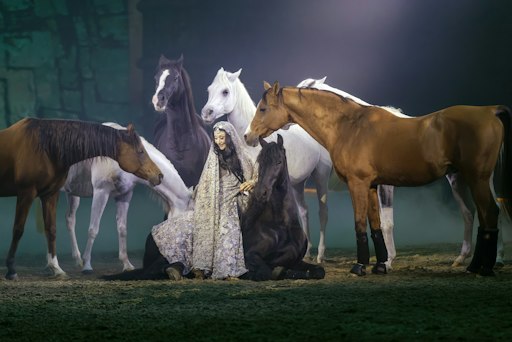Vorschau Bild von Mit "CAVALLUNA - Die Farben des Lebens" startet die größte
Pferdeshow Europas in eine neue Saison. Im Mittelpunkt des neuen
Programms steht die Geschichte des Hirtenjungen Arhat, der von
seiner verstorbenen Mutter den Auftrag erhält, die Menschen vom
geheimnisvollen Schleier des Vergessens zu befreien. Gemeinsam mit
seiner Weggefährtin Shaneya begibt er sich auf eine abenteuerliche
Reise, um seine Mission zu erfüllen. Dabei führt ihr Weg sie nicht
nur durch die weiten Ländereien Indiens, sondern auch in die
faszinierende Welt der Götter...© CAVALLUNA // Weiterer Text über
ots und www.presseportal.de/nr/55914 / Die Verwendung dieses Bildes
für redaktionelle Zwecke ist unter Beachtung aller mitgeteilten
Nutzungsbedingungen zulässig und dann auch honorarfrei.
Veröffentlichung ausschließlich mit Bildrechte-Hinweis.