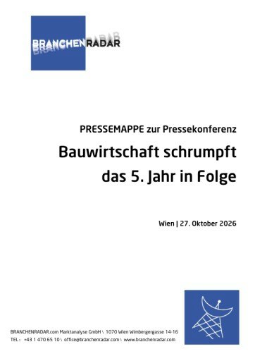Vorschau Bild von Pressemappe BRANCHENRADAR Bauwirtschaft